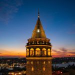 Galata Tower at dusk