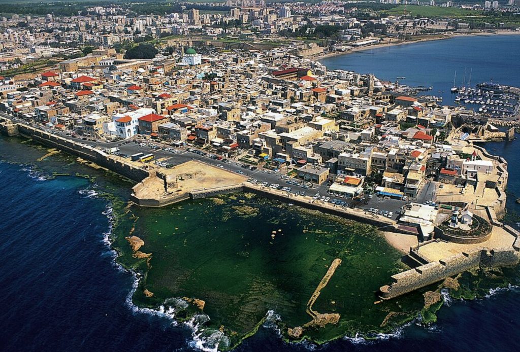 Aerial view of the old city of Akko