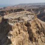 Aerial view of Masada above the Judean Desert