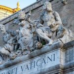 Sculpture above the entrance of the Vatican Museums