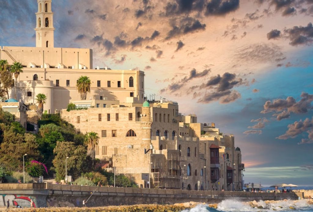 Old Jaffa with the bell tower of St. Peter's Church