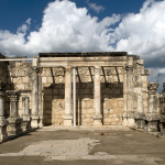 Ancient synagogue of Capernaum by the Sea of Galilee