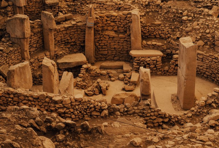 Carved stone pillars at Göbeklitepe