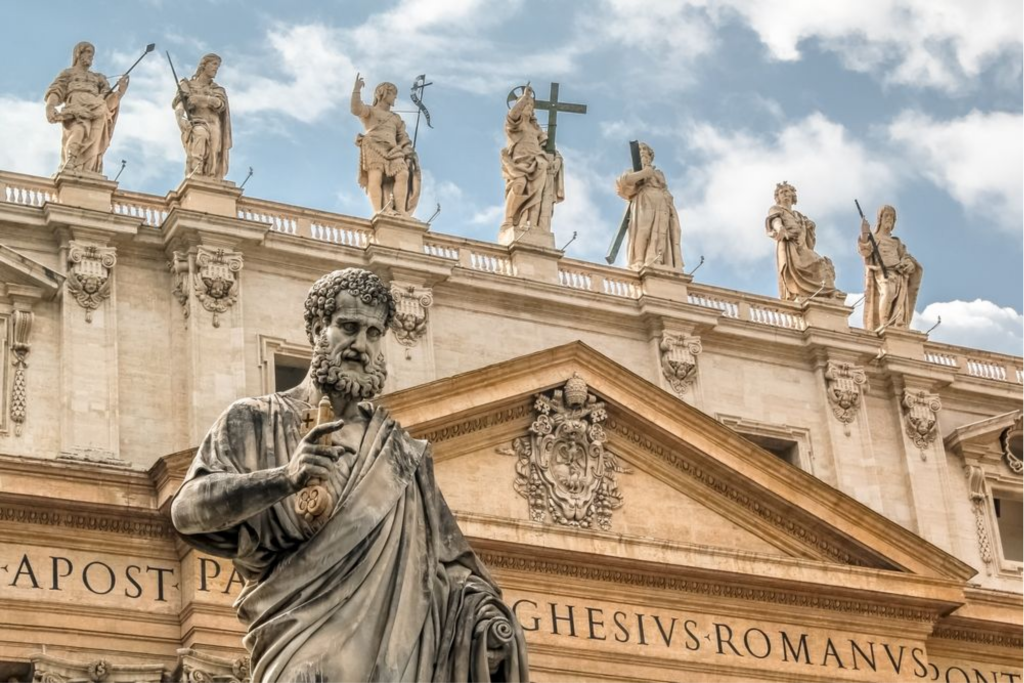 Statue of St. Peter in front of St. Peter's Basilica